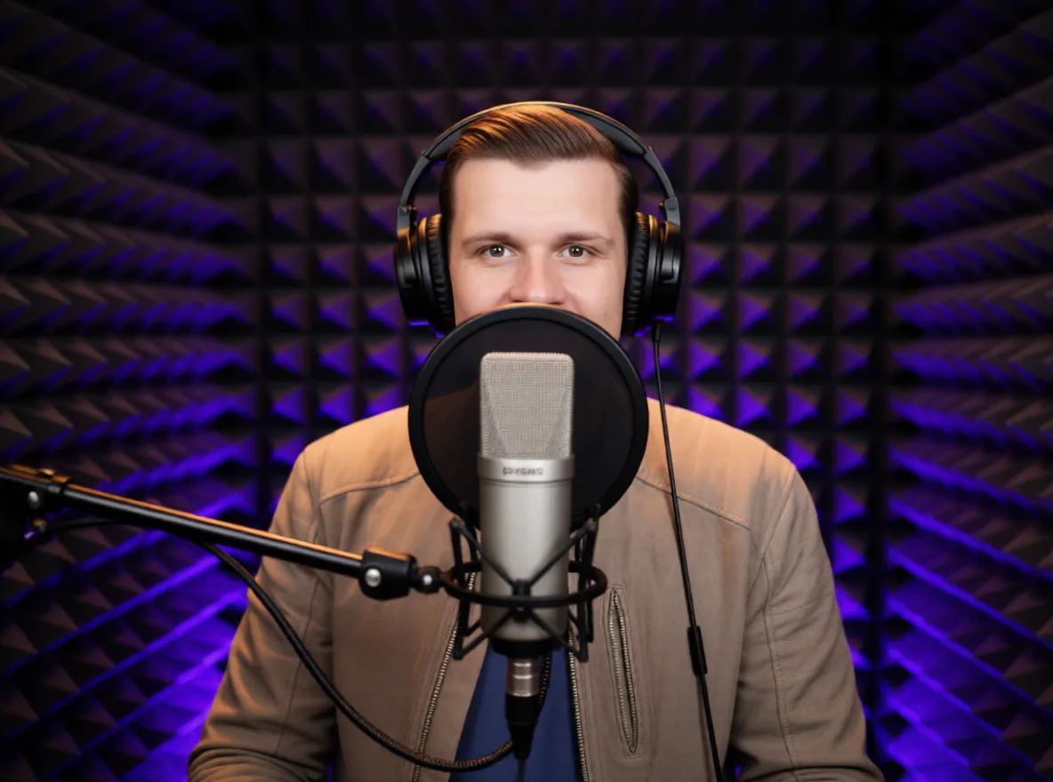 Tanner's treated voiceover booth